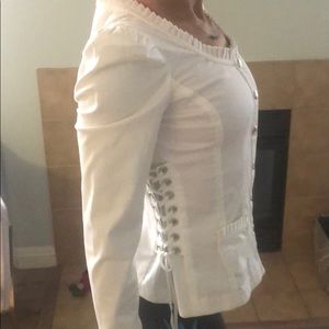 Betsey Johnson snap up white jacket